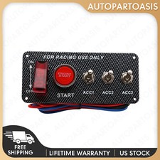 Racing Car Carbon Ignition Button Switch Panel Engine Start Push Led 12v Toggle