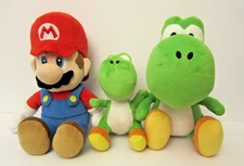 Super Mario 2 Yoshi Green And Mario Plush Toys Nintendo Lot Of 3