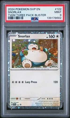 PSA 9 SNORLAX SVP 122 POKEMON TWILIGHT MASQUERADE 3 PACK BLISTER PROMO