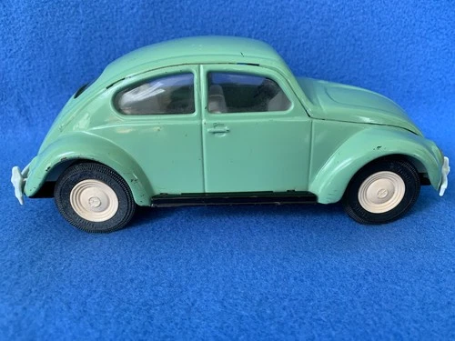 VW Tonka 52680 Green Volkswagen Beetle Bug - Pressed Steel 1960s Vintage Toy 8½”