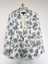 ESCADA Floral Print Lightweight Jacket White Size 40