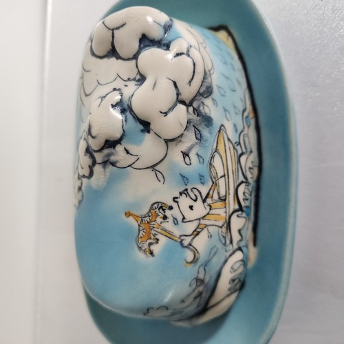 Chandra DeBuse Blue Butterdish Clouds Sea Handmade Sold Out HTF - Picture 3 of 16