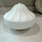 Vintage 8"x7" Victorian Deco Frosted Milk Glass Light Globe Shade School House