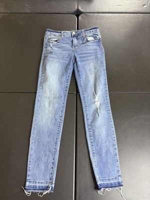 Celebrity Pink Lexington Jeans Girls 14 Blue Skinny Stretch Denim Distressed