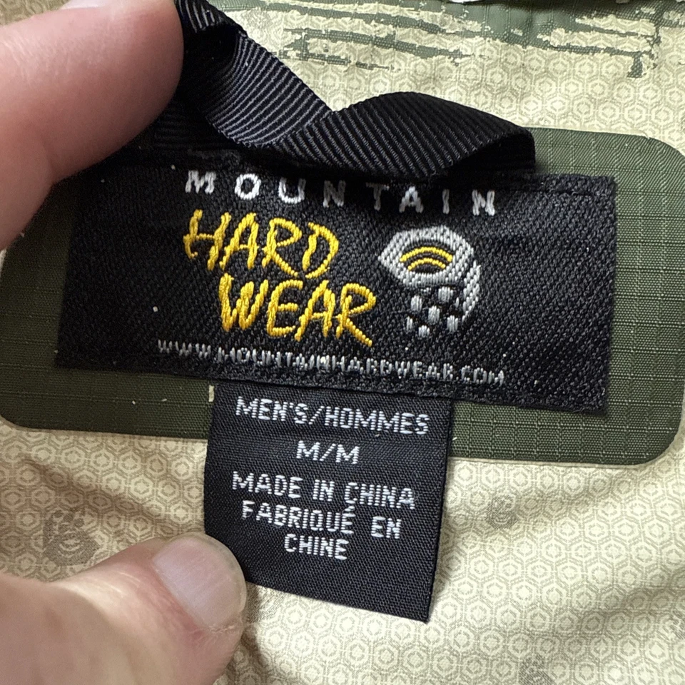 JAQUETA COM CAPUZ Mountain Hardwear Masculina M Caminhada Vento Chuva Conduta Seda VERDE - Imagem 3 de 4