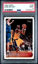 1996 KOBE BRYANT LOS ANGELES LAKERS PSA 9 TOPPS ROOKIE CARD #138. rookie card picture