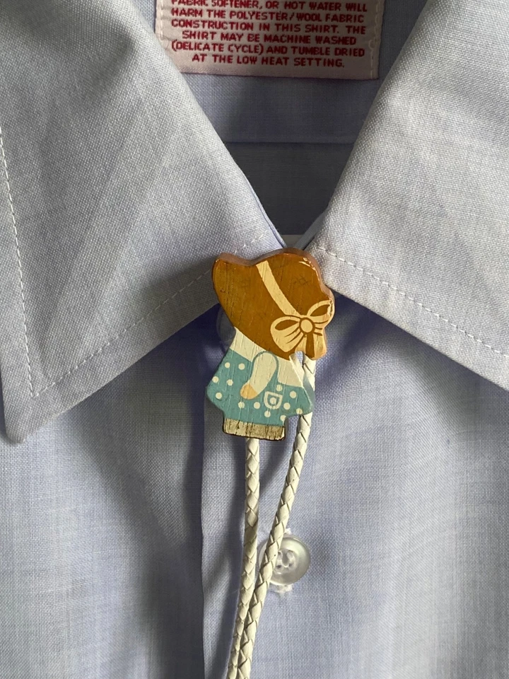 Corbata vintage reciclada Holly Hobbie Country Kitsch Bolo Lariat Foto 3 de 4