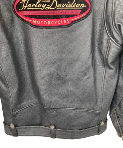Harley-Davidson Double Leather Riders Jacket Men's Size M Black image 7