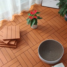 11x Plastic Patio Deck Tiles Interlocking Flooring Indoor&Outdoor 30 x 30CM
