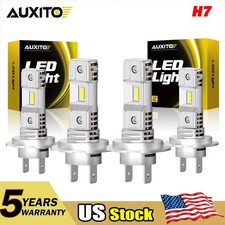 4X H7 Super Bright LED Headlight Bulbs Conversion Kit High Low Beam 6000K White