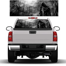 Rear Window Graphic Decal Grim Reaper Tint Sticker Real Effect Perforated Truck