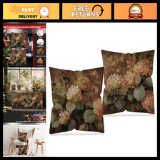 Vintage Floral Pillow Covers 18x18, Double-Sided Hydrangea Design, Cottagecore D