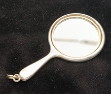Vintage Miniature Silver Plate Hand Mirror Cosmetic Purse Chatelaine etc