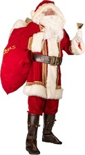 Santa Suit Adults Men Santa Claus Costume 10Pcs Deluxe Professional Velvet Adult