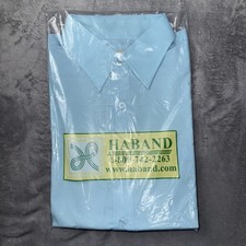 Haband Mens Light Blue Button Up Shirt Size Large Un Worn NWT In Package