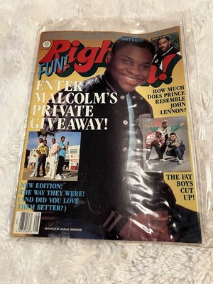 Vintage Right On Magazine August 1987 Featuring Malcolm-Jamal Warner