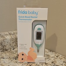 Frida Baby Quick-Read Rectal Thermometer Backlit Flexible Tip Memory w/ Case