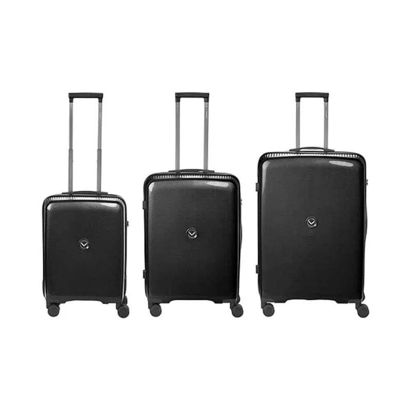 Reisekoffer mit 4 Rollen Koffer Set Trolley schwarz Hartschalen 3tlg. TSA Schloß - Bild 2 von 4