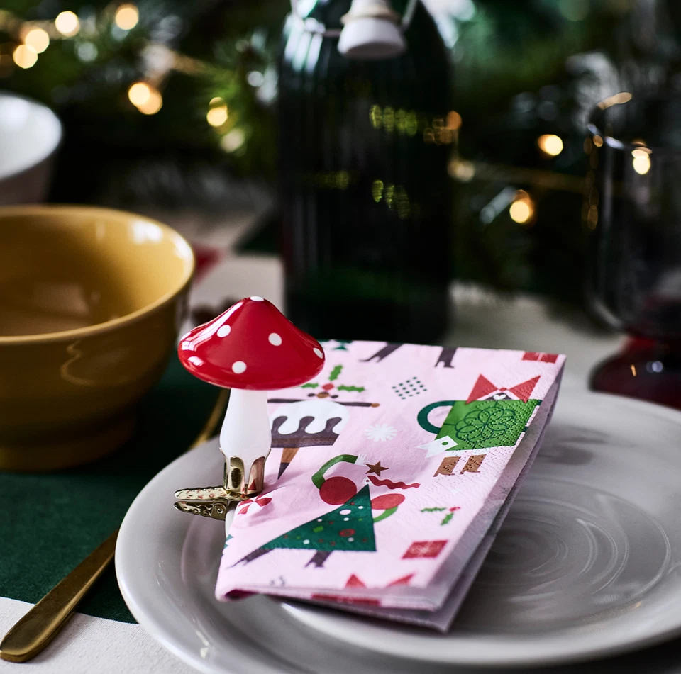 Confezione da 30 tovaglioli di carta IKEA VINTERFINT, motivo Babbo Natale ver... - Immagine 2 di 2