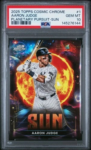 2025 Topps Chrome Cosmic #PPS-1 Aaron Judge Planetary Pursuit Sun PSA 10