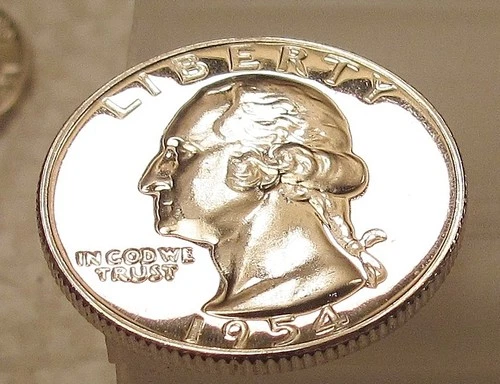 1954 Proof Quarter 90% SILVER  Blazing Mirrored Surfaces #130 ~ 6