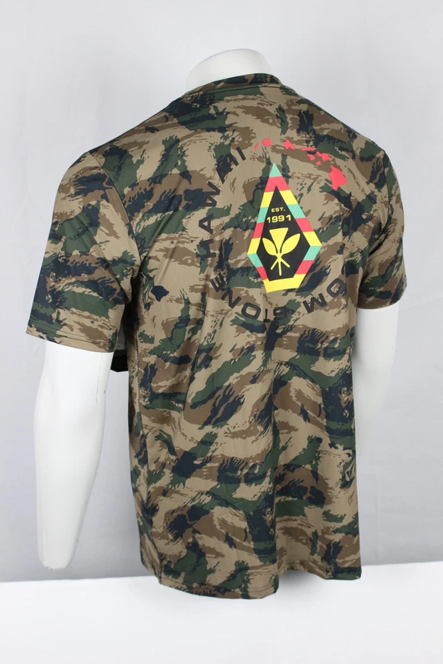 Volcom Men's Pretense Hawaii Short Sleeve L Thrashgaurd Loose Fit Camo UPF 50+ - Image 2 of 3
