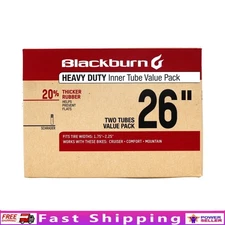 Heavy Duty Bicycle Inner Tubes 26in Schrader Valve 2-Pack W/ Tire Levers New
