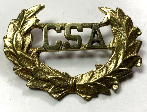 CIVIL WAR CS CSA CONFEDERATE KEPI HARDEE HAT CAP BADGE- OFFICER