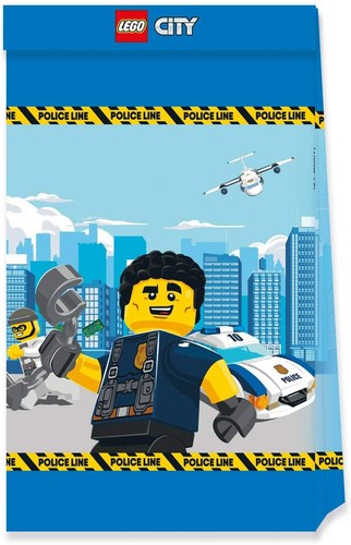 LEGO CITY - Vajilla Decoración Cumpleaños Infantil Policía Niños Cumpleaños Fiesta Set - Imagen 8 de 31