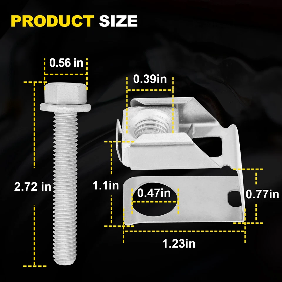 Paquete de 4 pernos y tuercas de brida de colector de escape para Jeep Wrangler Dodge Durango Ram Foto 2 de 4