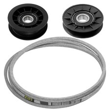 2 Idler Pulley w/ V-Belt kit For John Deere 100 Series 102 D100 L100 LA100 LA105