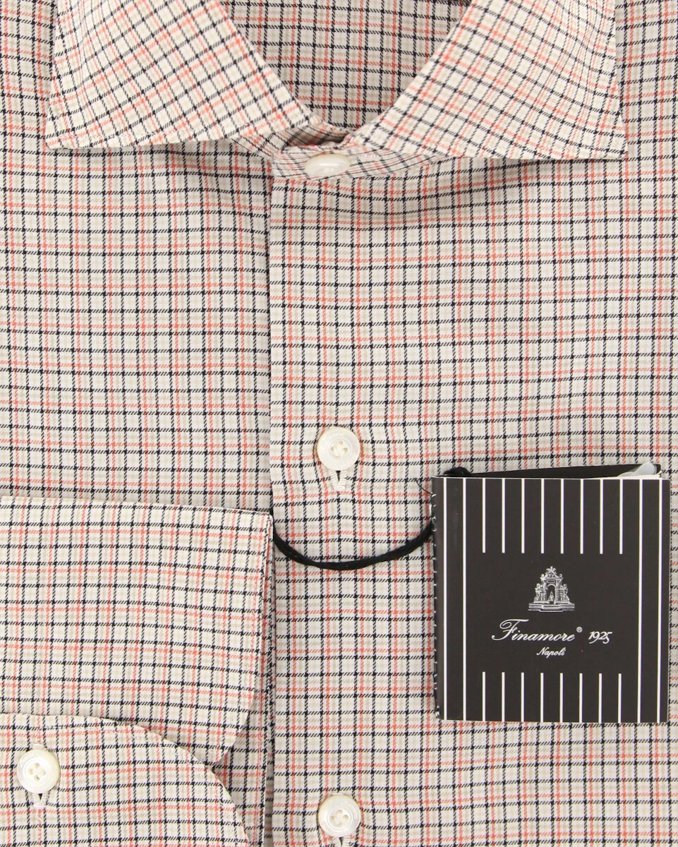 OFF WHITE Camicia a quadri Finamore Napoli Off White Extra Slim (2018022324)