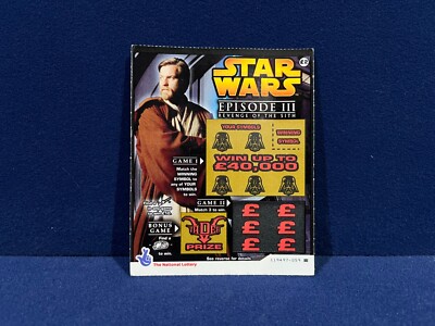STAR WARS EPISODE 3 LOTTERIE RUBBELKARTE - NICHT ZERKRATZT - KOSTENLOSER UK-VERSAND!!