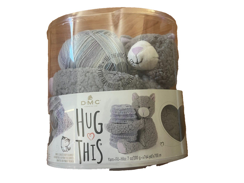 DMC Hug This! Knitting & Crochet Yarn Kit with Kitten Toy