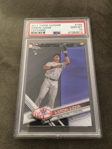 Aaron Judge 2017 Topps Chrome Rookie #169 Catching PSA 10 GEM MINT YANKEES