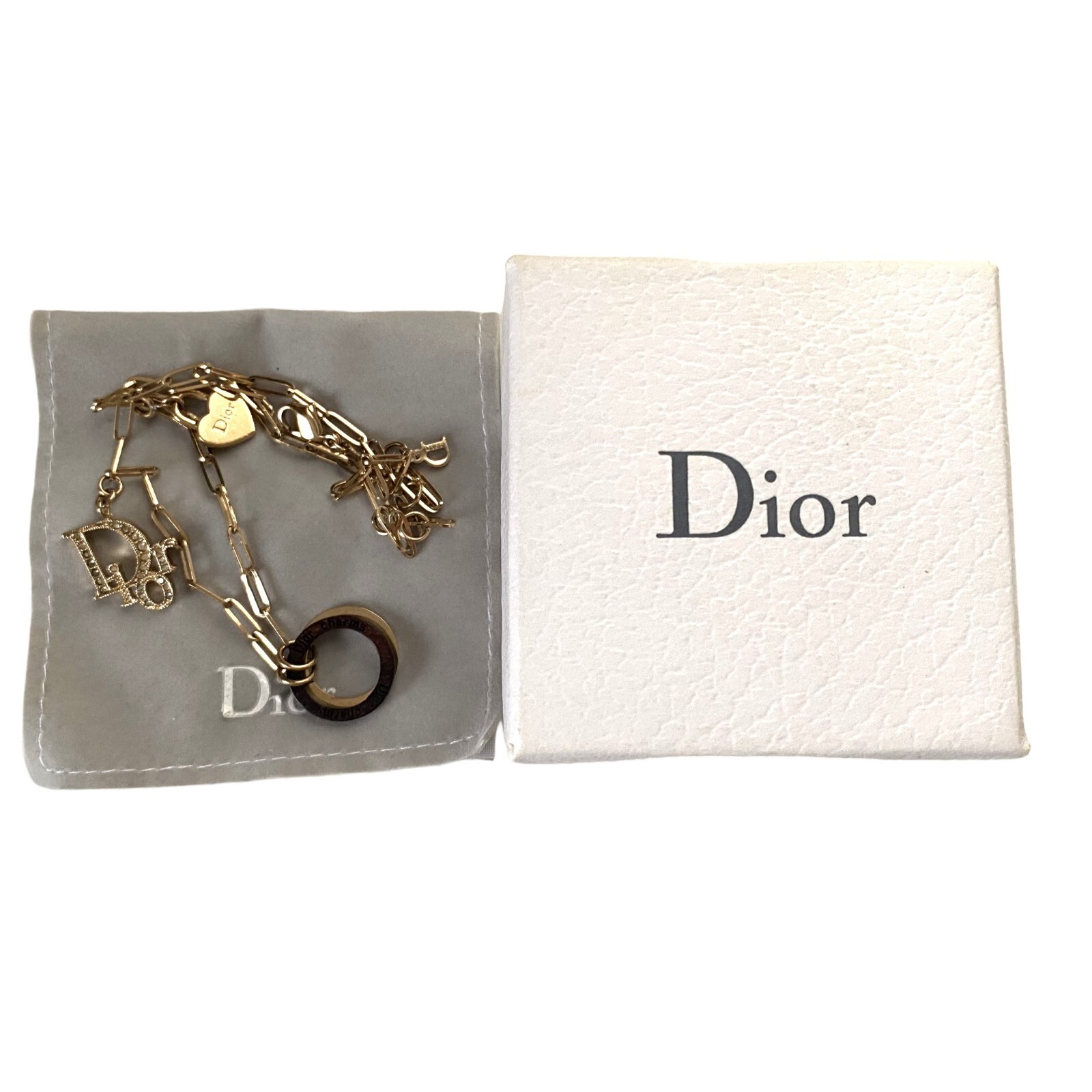 Genuine Christian Dior chain necklace Dior logo Mele… Gem