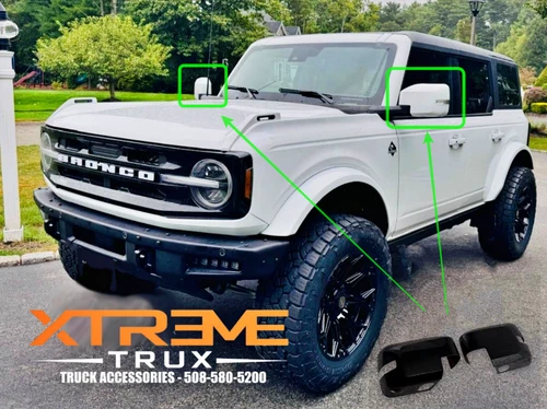 Painted Mirror Covers for 21-24 Ford Bronco w/ Turn Signals Any Color Code Avail