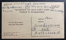 1946 Germany USA POW Camp Postcard Cover To Ulm German General O Wohler