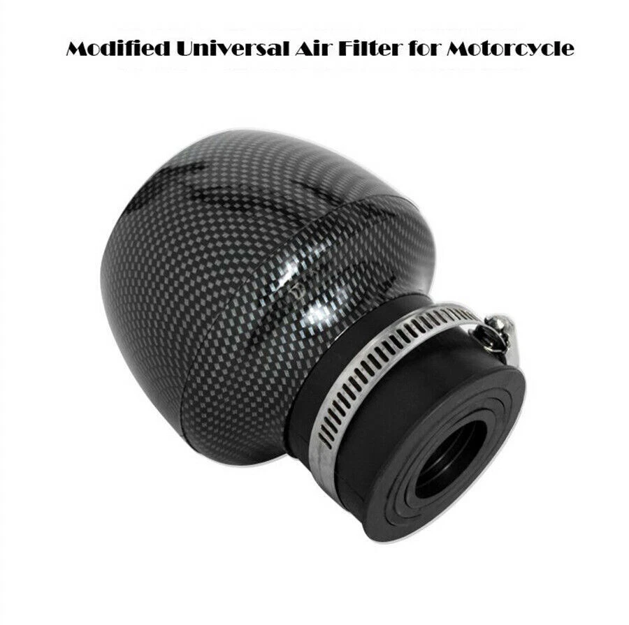 Limpiador de filtro de aire para ciclomotor scooter recto aspecto de fibra de carbono con abrazadera de 1,1"-1,9" Foto 3 de 4