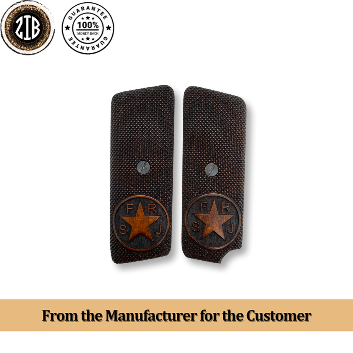 ZIB Grips FRJ Star for Tokarev M57 Zastava M88A Brown Beech Wood