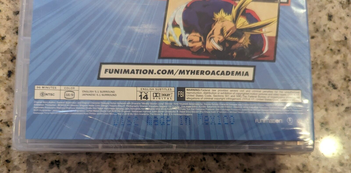 My Hero Academia: Two Heroes DVD Full Length Feature Film