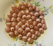 144 pcs Vintage Silk Thread Wrapped Craft Beads 10mm Round Light Bronze