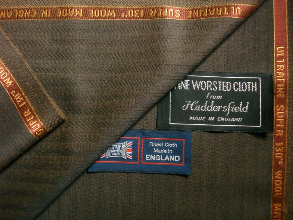 100 % SUPER 130er WOLLANZUG STOFF IN ""braun"" MADE IN ENGLAND - *siehe unten*