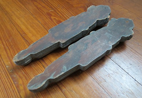 PAIR ANTIQUE ARCHITECTURAL WALL SCONCES FIREPLACE HISTORIC MOLDING 19th C - Picture 6 of 6