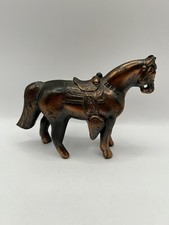 Copper Tone Horse Figurine Carnival Prize 1940s Equestrian - Made In USA
