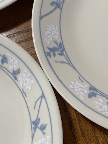 Corelle PRIMA PRIMAVERA Piatti Burro Pane 6 3/4" Blu Bianco Bordo Floreale 4 pz - Foto 2 di 7