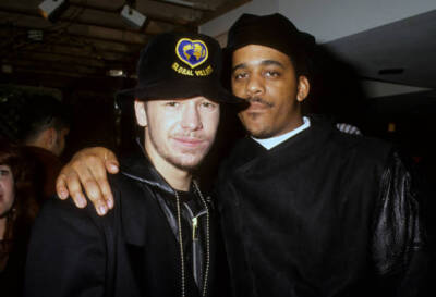 Donnie Wahlberg of New Kids On The Block with unknown at Spago's L- Old Photo