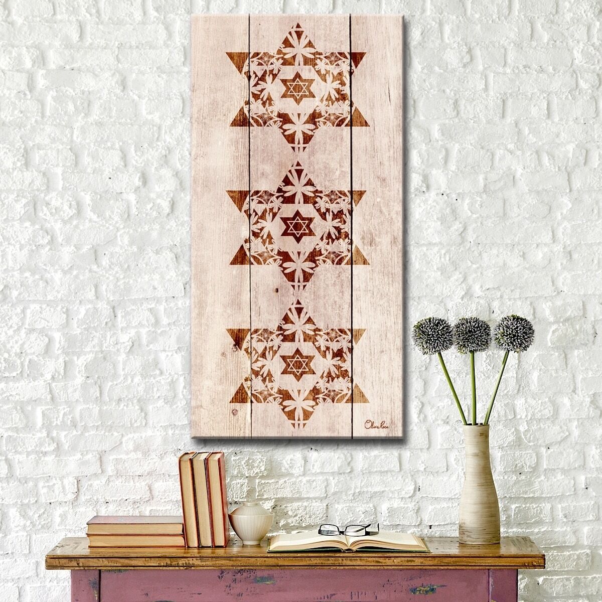 Olivia Rose Inspirational 'Star of David X' Wrapped Canvas  Oversized