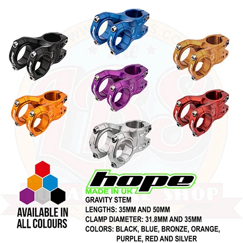Hope Gravity Stem 35mm 50mm Length 31.8mm 35mm Bar - All options - Brand New - Image 2 of 2