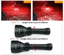 UniqueFire 1405 Red LED 67mm Lens Zoomable Long Range Hunting Flashlight